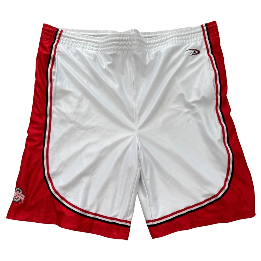 Vtg Pro Player‎ Basketball Shorts Mens XL White Red Ohio State Buckeyes Athletic